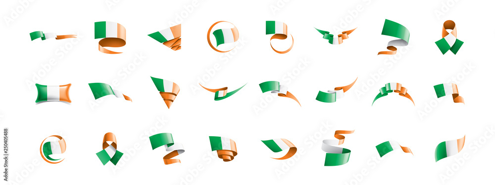 Ireland flag, vector illustration on a white background