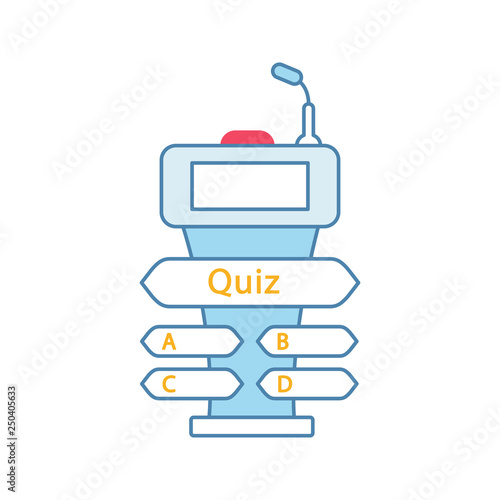 Quiz game buzzer color icon