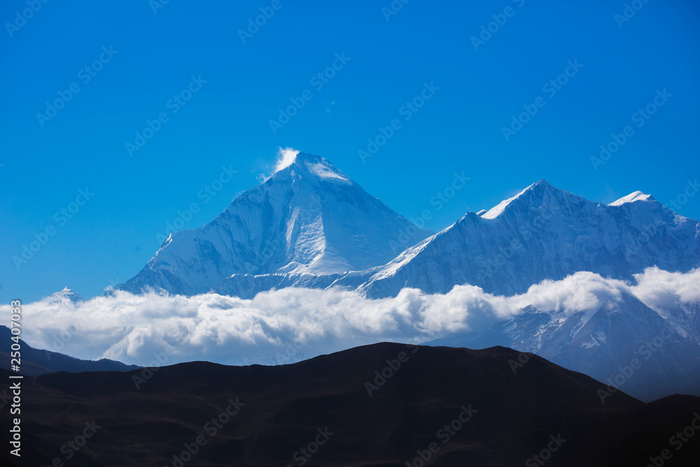Katung Kang mountain. Nepal, Annapurna circuit trek