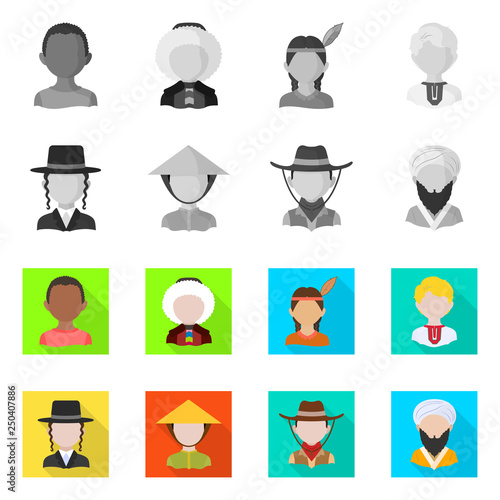 Vector design of imitator and resident logo. Set of imitator and culture vector icon for stock.
