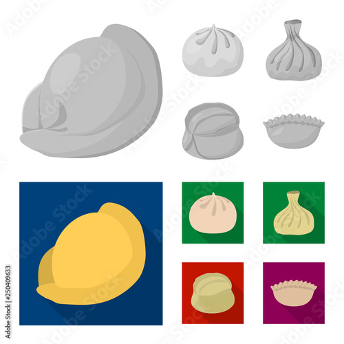Vector illustration of products  and cooking sign. Set of products  and appetizer vector icon for stock.