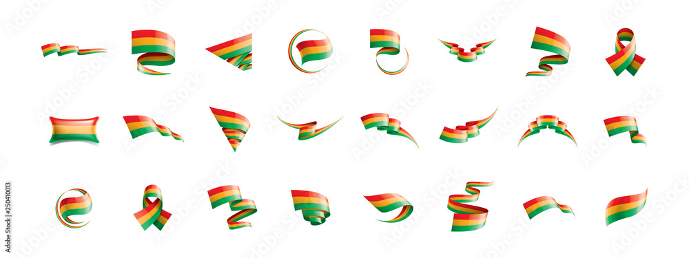 Bolivia flag, vector illustration on a white background. Bolivia flag, vector illustration on a white background.