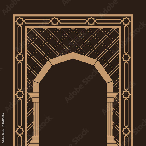 Ottoman, Seljuk style niche design. Vector