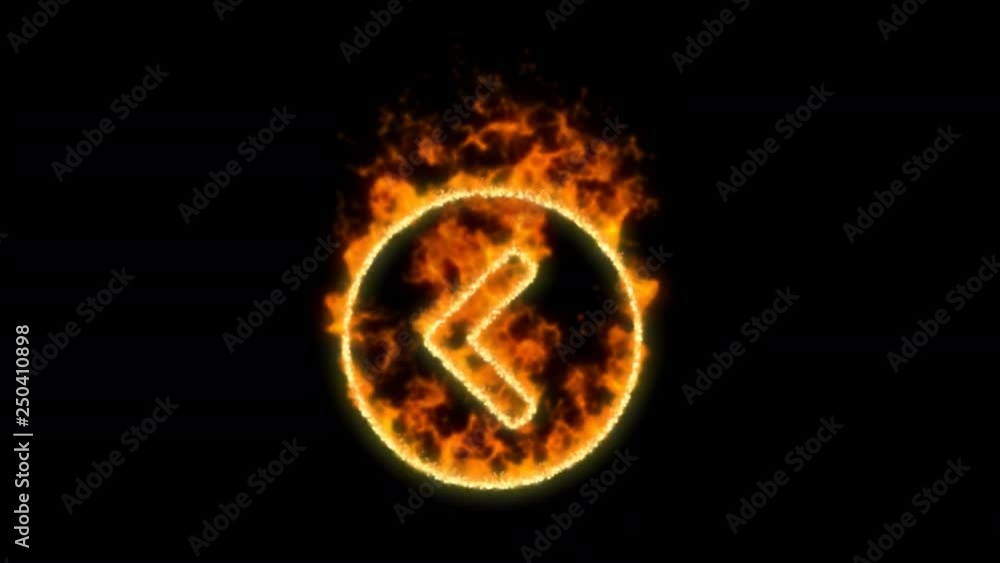chevron circle left symbol inflames. Then disappears. In - Out loop. Alpha channel Premultiplied - Matted with color black chevron circle left symbol inflames. Then disappears. In - Out loop. Alpha channel Premultiplied - Matted with color black