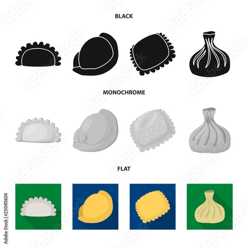 Vector design of products  and cooking icon. Set of products  and appetizer stock symbol for web.