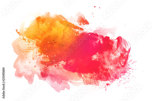 Colorful watercolor background isolated on white