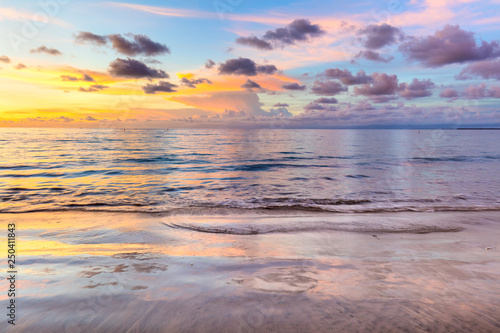 Colorful sunset sunrise sky, cloud and ocean © Taiga