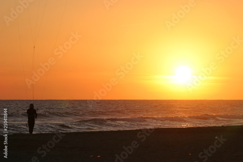 Beach at sunset in Tenerife. Spain