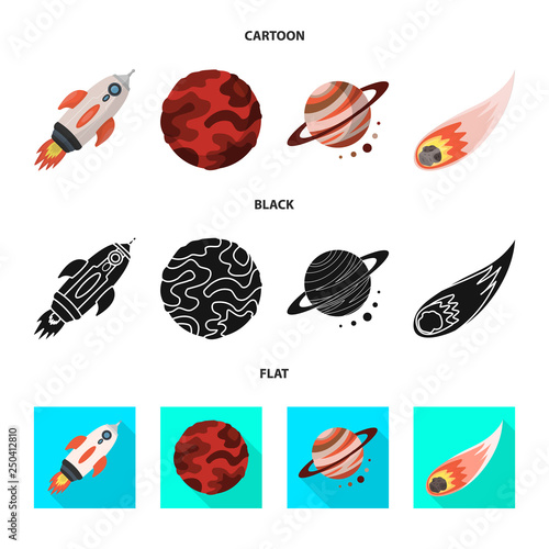 Vector illustration of astronomy and technology sign. Collection of astronomy and sky vector icon for stock.