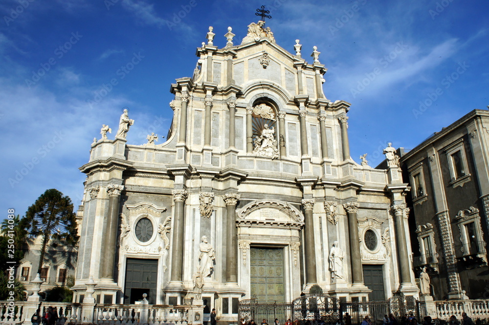 Baroque facade of Catania cathedral. 