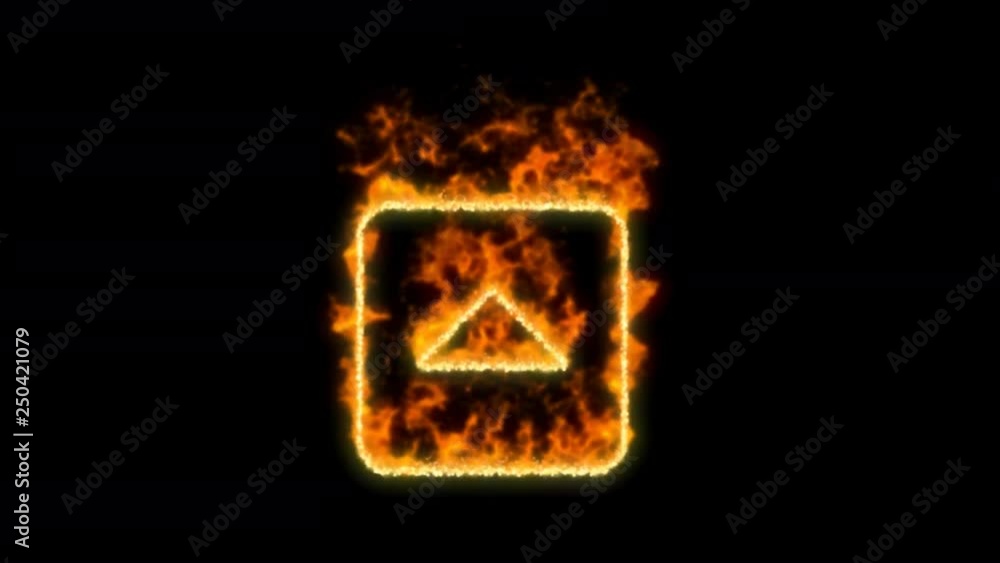 caret square up symbol inflames. Then disappears. In - Out loop. Alpha channel Premultiplied - Matted with color black caret square up symbol inflames. Then disappears. In - Out loop. Alpha channel Premultiplied - Matted with color black