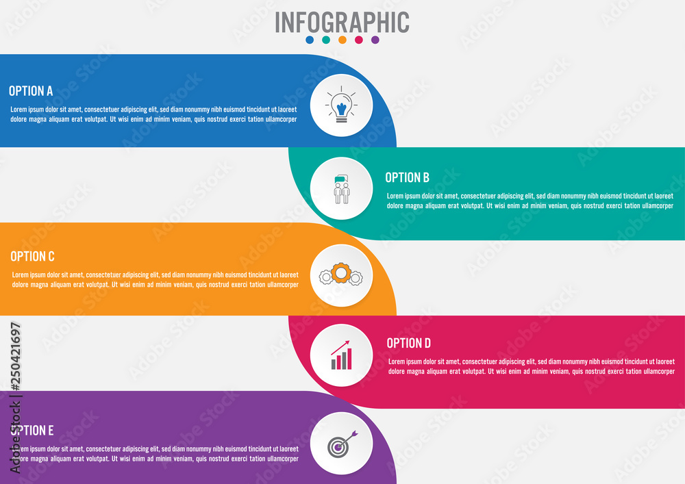 Business infographic labels template with 5 options.Creative concept for infographic.. Business infographic labels template with 5 options.Creative concept for infographic..