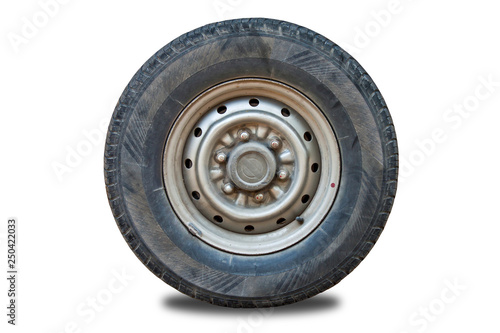 Old tire isolated on white background