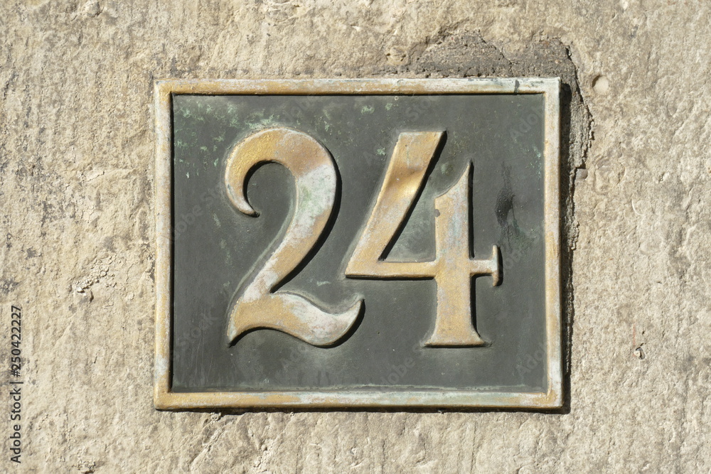 Hausnummernschild Nummer 24 Hausnummernschild Nummer 24