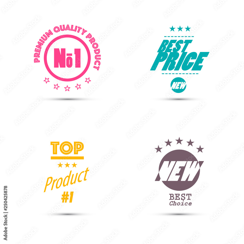 Labels Set - Retro Stamps with Best Price, Top Product and Number One Premium Quality Design Labels Set - Retro Stamps with Best Price, Top Product and Number One Premium Quality Design