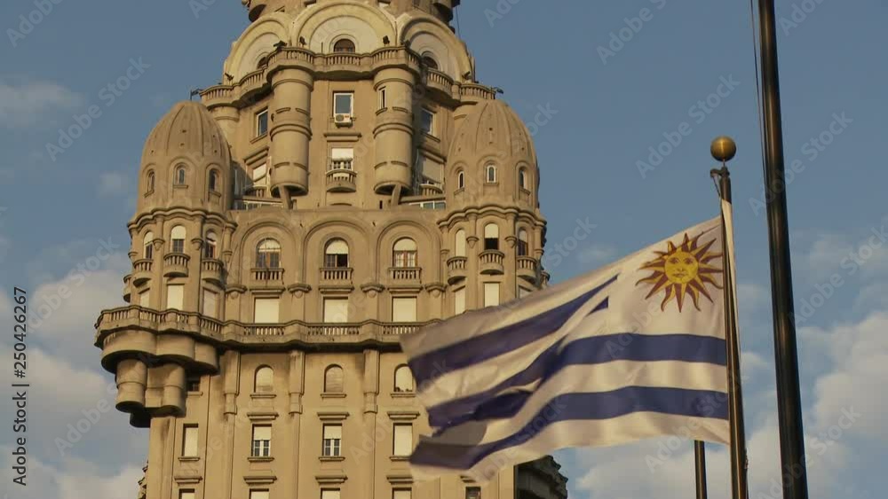 View the flipping flag Uruguay