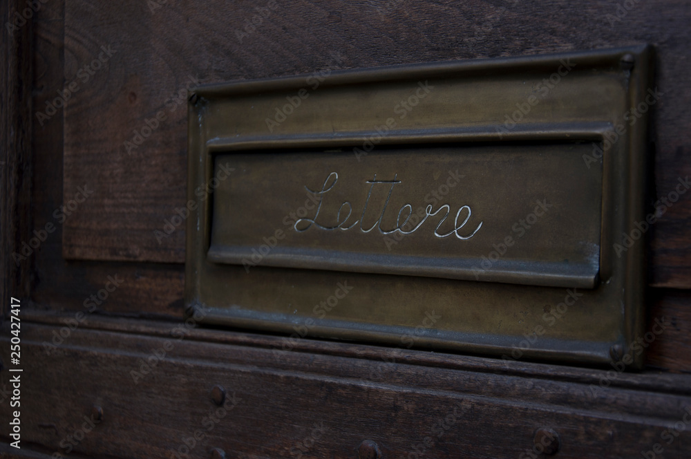 mailbox on the old wooden door mailbox on the old wooden door