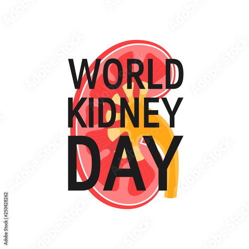 World kidney day concept in flat style