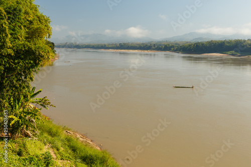 Mekong River in the background of the mountains, laos