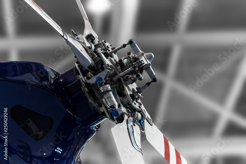 The rotor of helicopter.