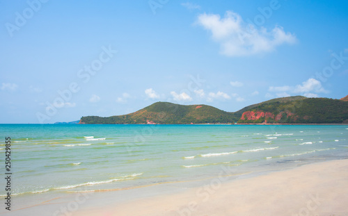 Fototapeta Naklejka Na Ścianę i Meble -  Wave & Sand beach background , holiday or relax in summer concept.