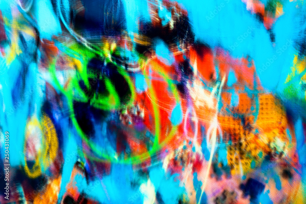 Colorful blurred dynamic composition of lines and light-spots. Expression abstract art background.
