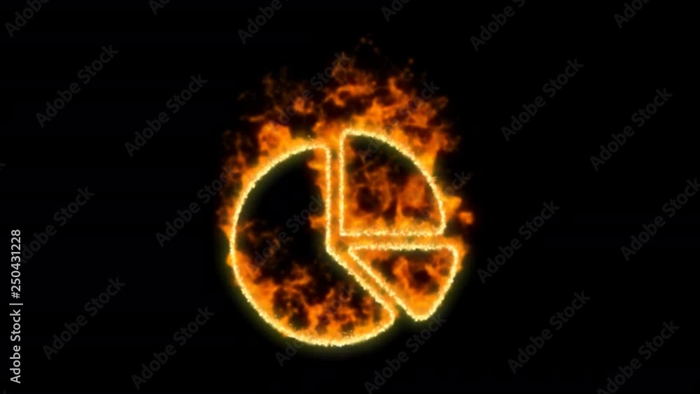 chart pie symbol inflames. Then disappears. In - Out loop. Alpha ...