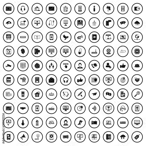 100 communication icons set in simple style for any design vector illustration
