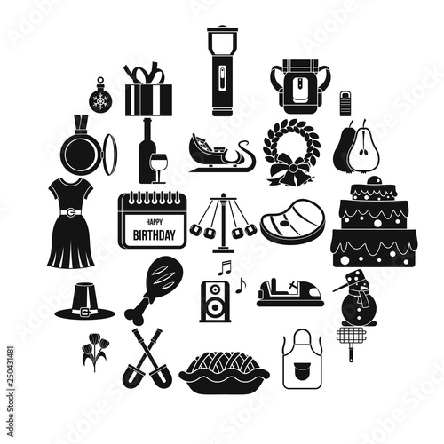 Family meeting icons set. Simple set of 25 family meeting vector icons for web isolated on white background