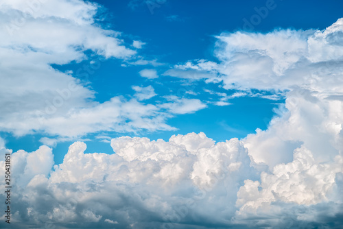 Blue sky with white clouds. Sky background