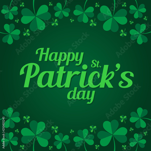 Happy Saint Patrick's day vector template with green background