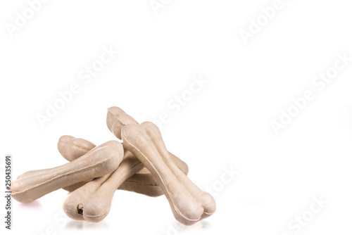 treat for dog bones on white background