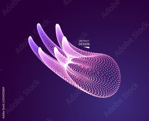 3D connection structure. Futuristic technology style. Abstract design. Vector illustration for science, chemistry or education.