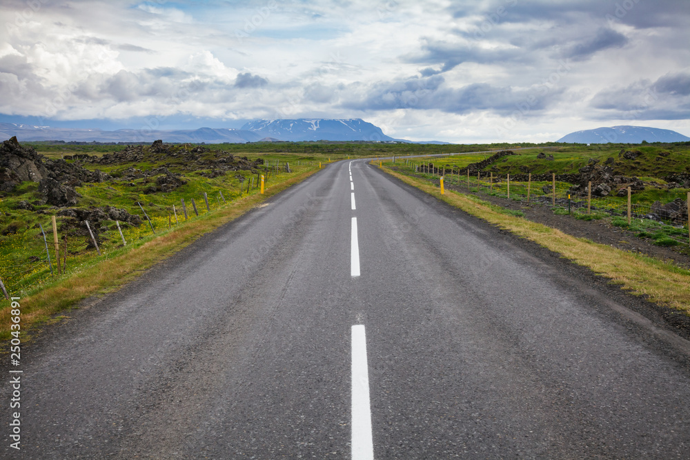 Route 1 Ring Road near Myvatn lake Northeastern Iceland Scandinavia Route 1 Ring Road near Myvatn lake Northeastern Iceland Scandinavia