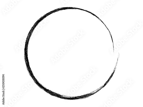 Grunge circle.Grunge oval logo.Grunge circle made of black brush.