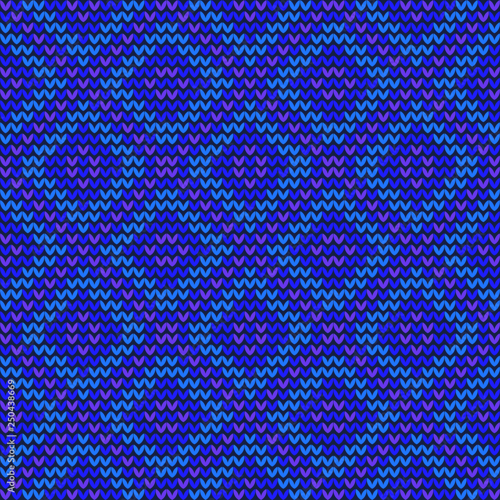 Blue knitted seamless pattern, imitation thread texture. Blue knitted seamless pattern, imitation thread texture.
