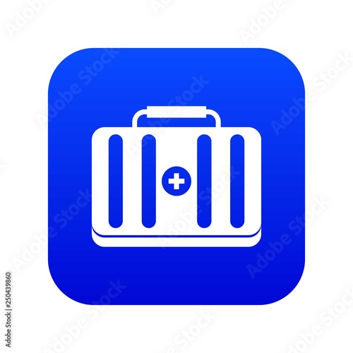 First aid kit icon digital blue for any design isolated on white vector illustration