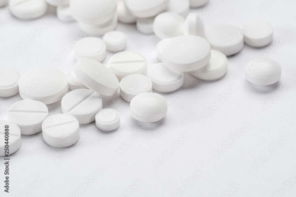 white pills and tablets capsule isolated on white background white pills and tablets capsule isolated on white background