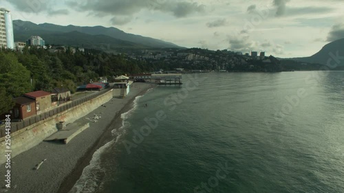 Wallpaper Mural Aerial footage Beach coast of the city by the sea Torontodigital.ca