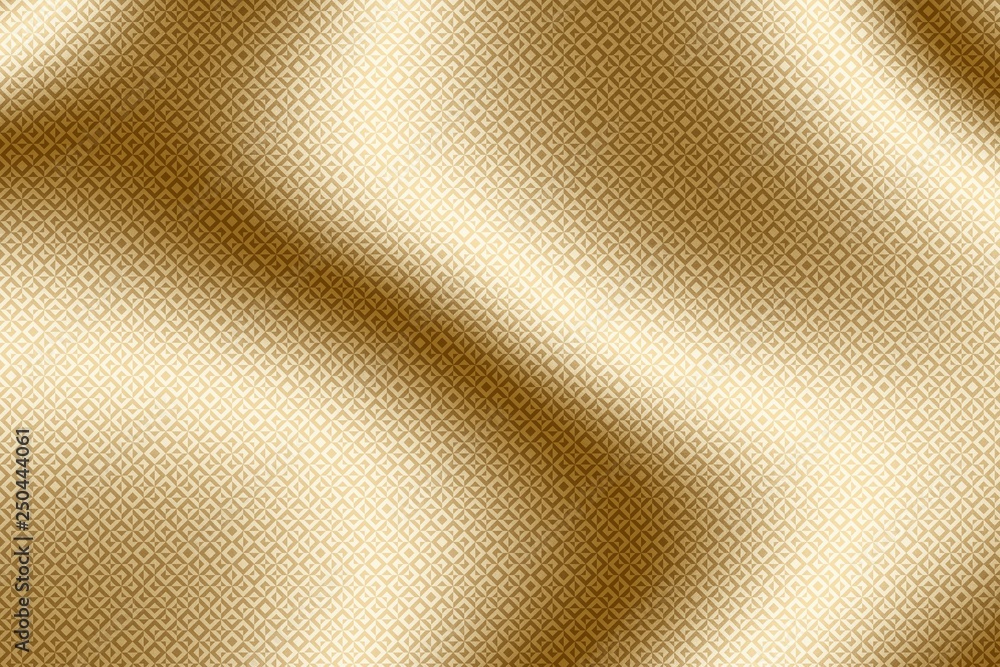 Fototapeta premium Gold fabric pattern and vintage textile background, art ornament.