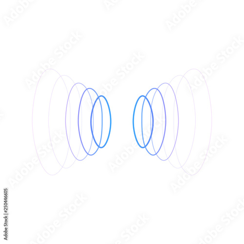 wifi sound signal connection, sound radio wave logo symbol. vector illustration isolated on white background.
