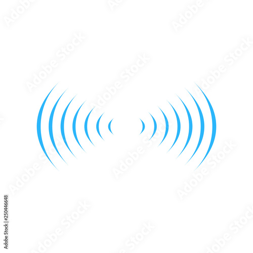 wifi sound signal connection in two dirrections, sound radio wave logo symbol. vector illustration isolated on whitebackground.