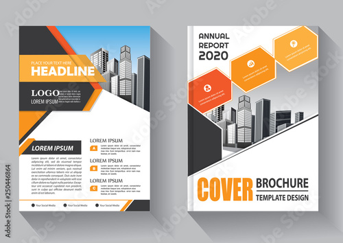 Business abstract vector template. Brochure design, cover modern layout, annual report, poster, flyer in A4 with colorful triangles, geometric shapes for tech, science, market with light background