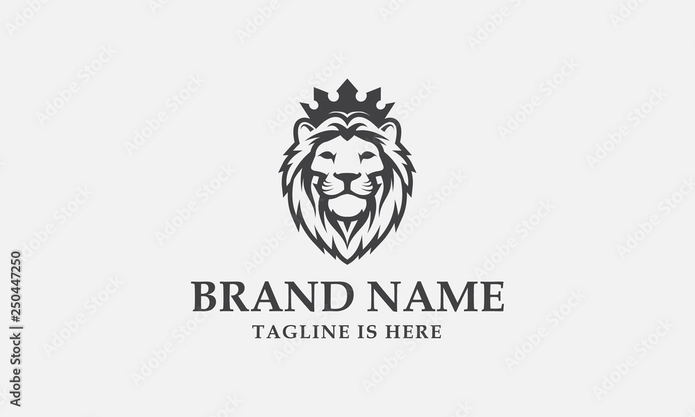 lion head logo design. lion king. lion face. elegant lion icon