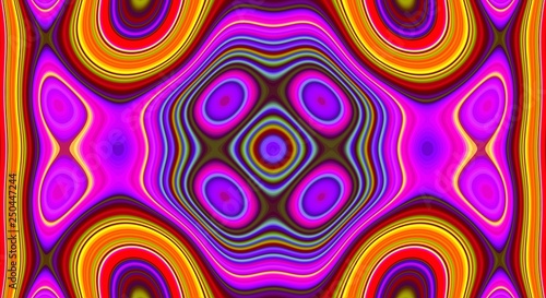 Psychedelic symmetry abstract pattern and hypnotic background, creative wallpaper.