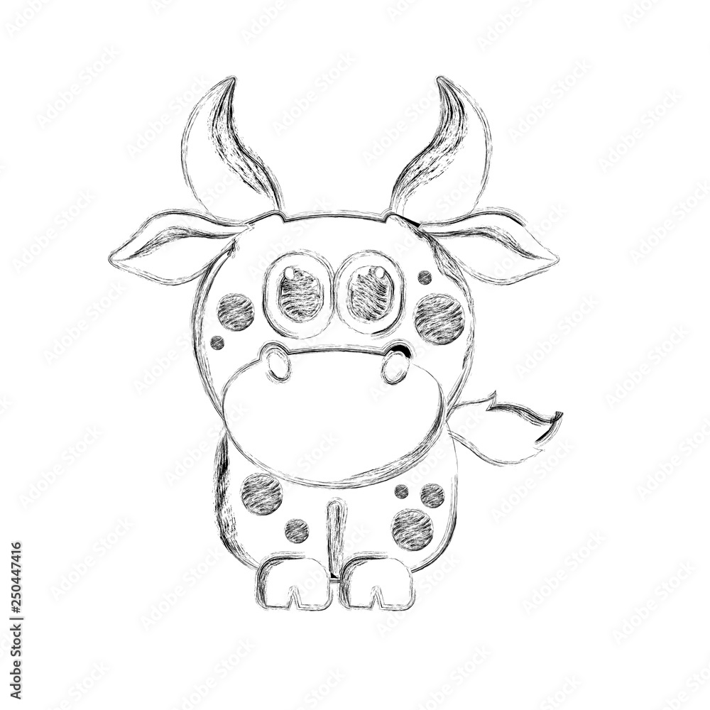 Sketch of a cute cow. Vector illustration design Sketch of a cute cow. Vector illustration design