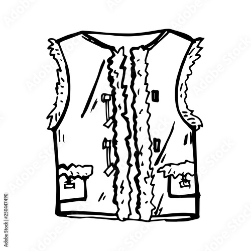 beautiful warm waistcoat isolated on white background
