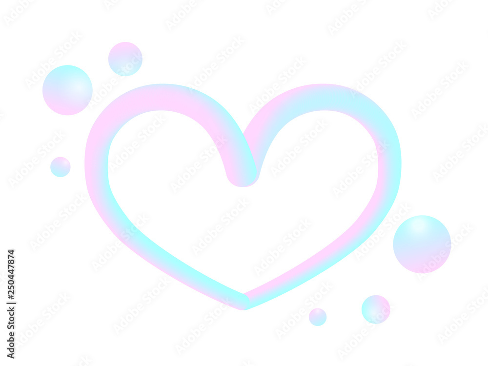 Volume holographic outline heart Volume holographic outline heart