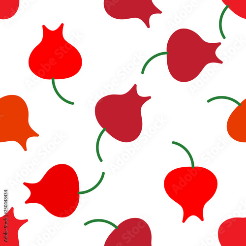 Seamless pattern with berry geometric ornament.