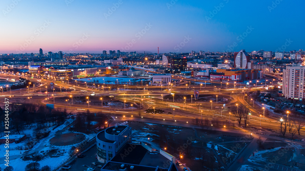 Fototapeta premium Road junction early in the morning.